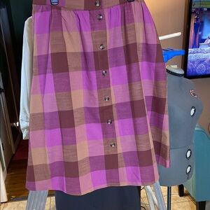 J. Crew Purple and Gray A-Line Knee-Length Skirt